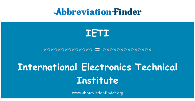 IETI: Mezinárodní elektronika technický institut