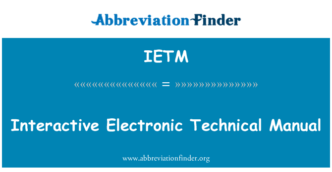 IETM: מדריך טכני אלקטרוניים אינטראקטיביים