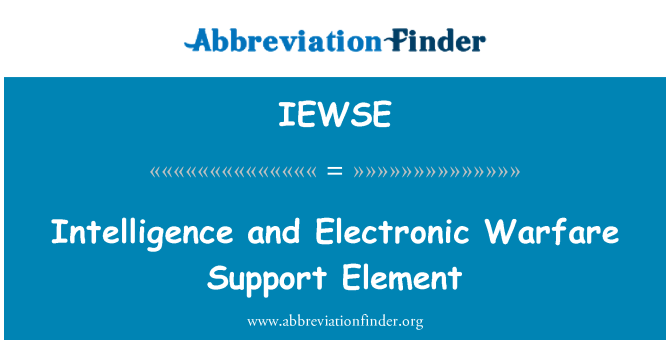 IEWSE: Gwybodaeth ac elfen cymorth rhyfela electronig