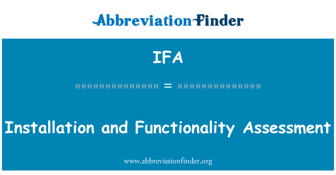 IFA: Namestitev in funkcionalnost oceno