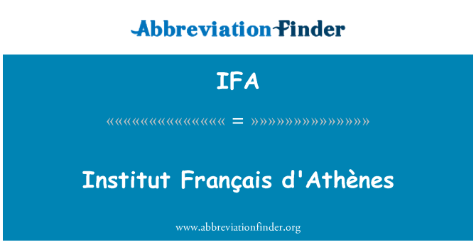 IFA: Institut Français d'Athènes