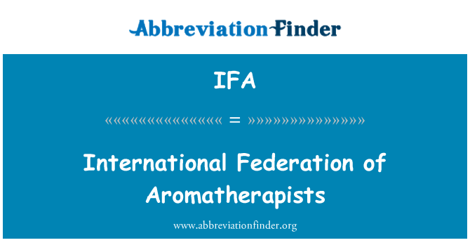 IFA: Internationale Federatie van Aromatherapists