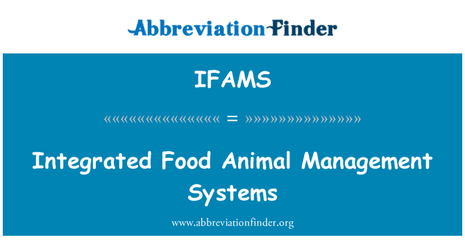 IFAMS: Sistemas de gerencia del Animal de alimentos integrado