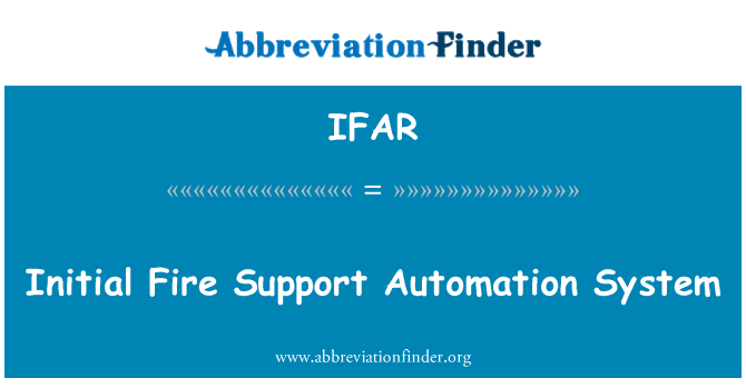 IFAR: Første brann støtte automatisering System