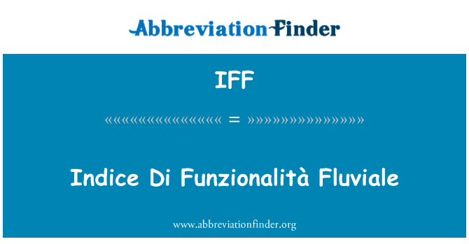 IFF: Indice Di Funzionalità Forte