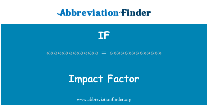IF: Impact Factor