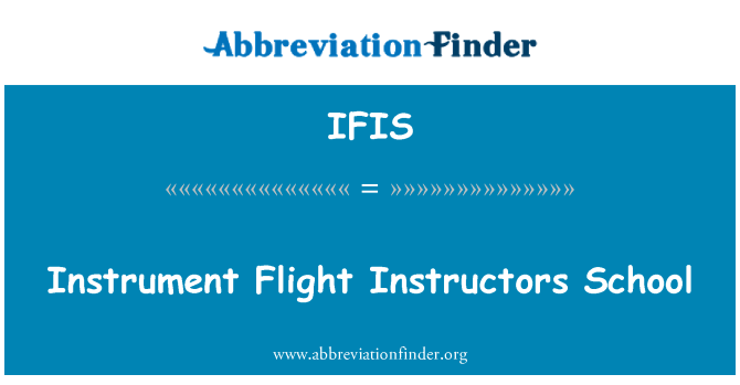 IFIS: Школа инструкторов полета инструмент