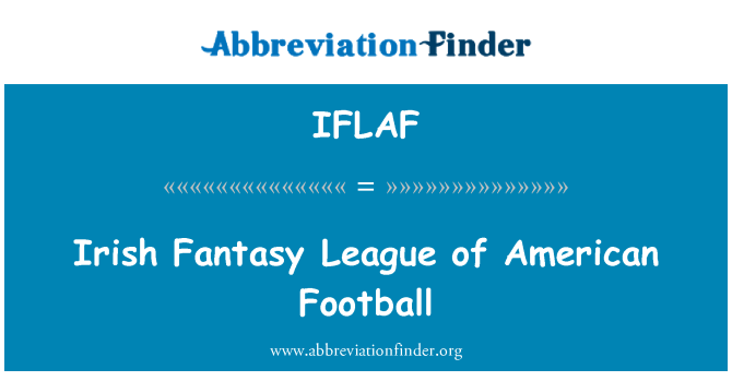 IFLAF: آئرش تصور لیگ کے امریکی فٹ بال