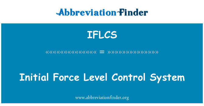 IFLCS: Počáteční síla úrovni řídící systém