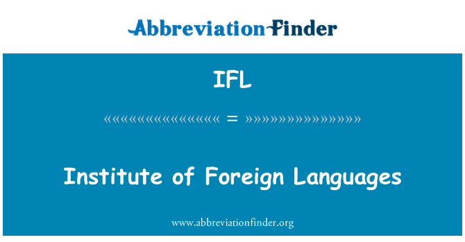 IFL: Instituto de lenguas extranjeras
