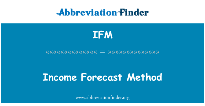 IFM: Ingressos previsió mètode