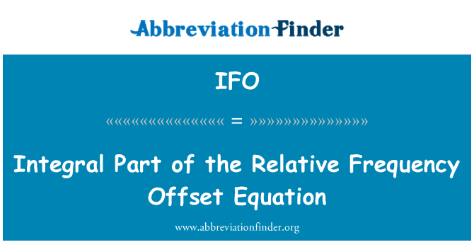 IFO: Integreret del af den Relative hyppighed Offset ligning