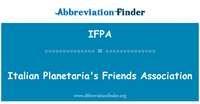 IFPA: Persatuan Planetaria Itali kawan-kawan
