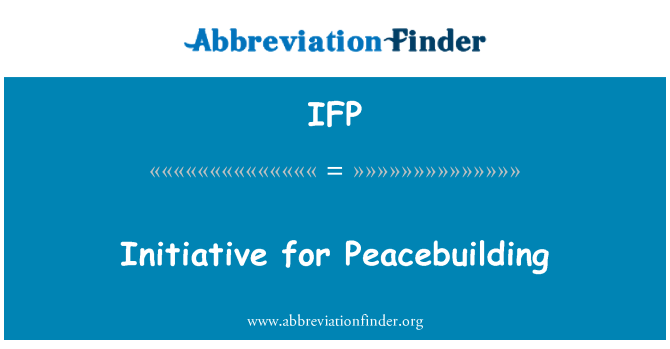 IFP: Aloite rauhan