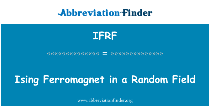 IFRF: Posamezno magneta polje naključno