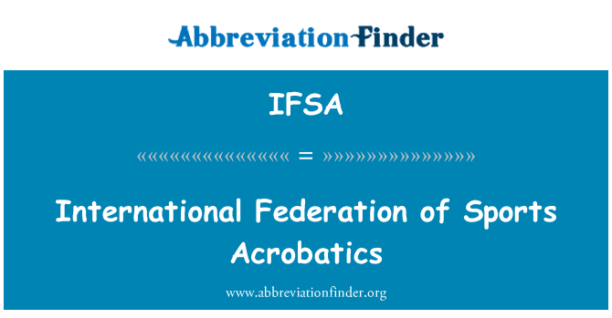 IFSA: Federasyon entènasyonal de Acrobatie espò