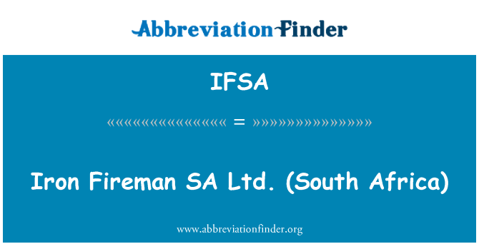 IFSA: An fè ponpye SA Ltd (Sid Afrika)