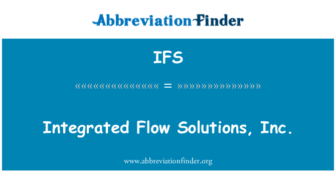 IFS: Integrerede Flow Solutions, Inc.