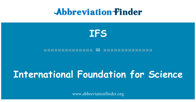 IFS: Fondation internationale pour la Science