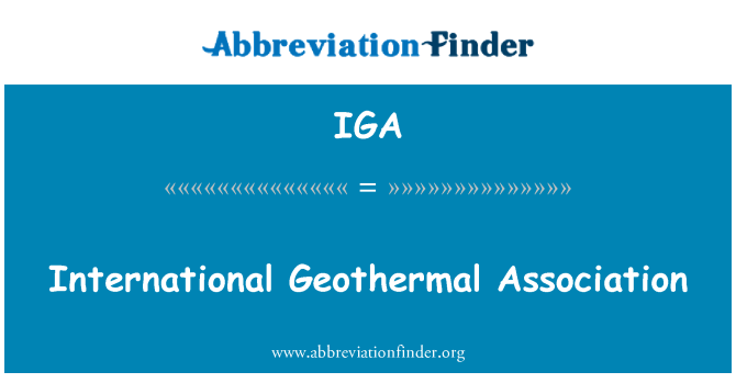IGA: International Geothermal Association