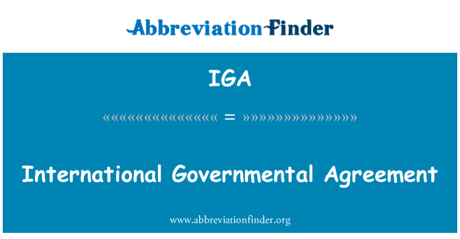 IGA: Međunarodnih vladinih ugovora