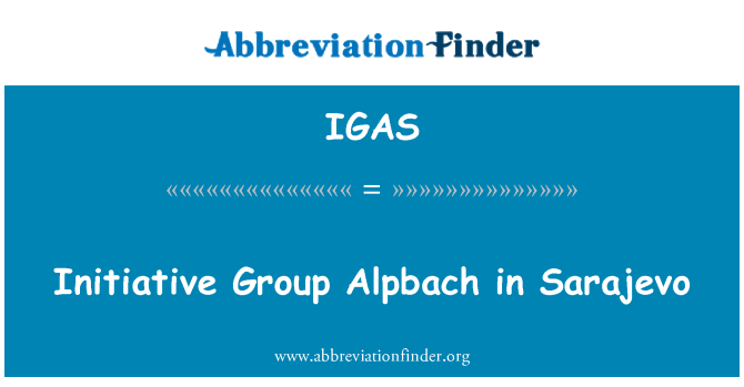 IGAS: Pobuda skupine Alpbach v Sarajevu