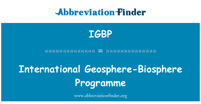 IGBP: Pwogram entènasyonal Geosphere-Biosphère