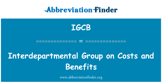 IGCB: 跨部门小组在成本和效益