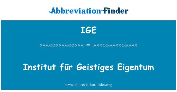 IGE: Institut für Geistiges Eigentum