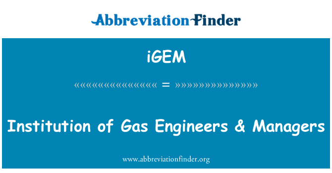 iGEM: מוסד גז מהנדסים & למנהלים