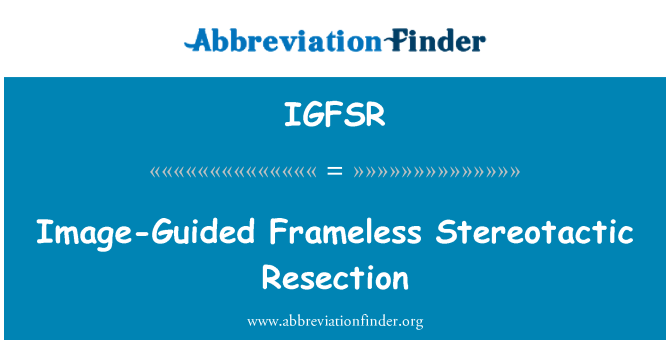 IGFSR: Resezione Stereotactic Frameless immagine-guida