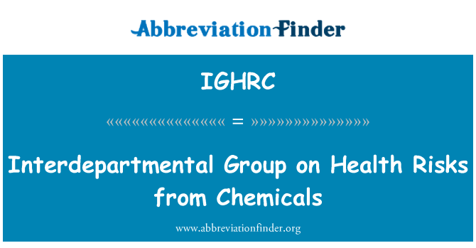 IGHRC: 跨部门小组从化学品健康风险