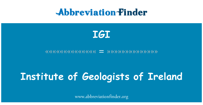 IGI: Institut for geologer i Irland