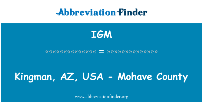 IGM: Kingman, AZ, é.-u. - comté de Mohave