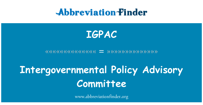 IGPAC: 政府间政策咨询委员会