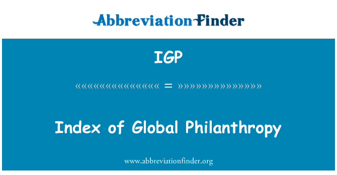 IGP: Indiċi ta ' Philanthropy globali