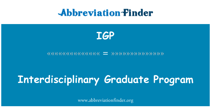 IGP: Pwogram gradyasyon interdisciplinaire