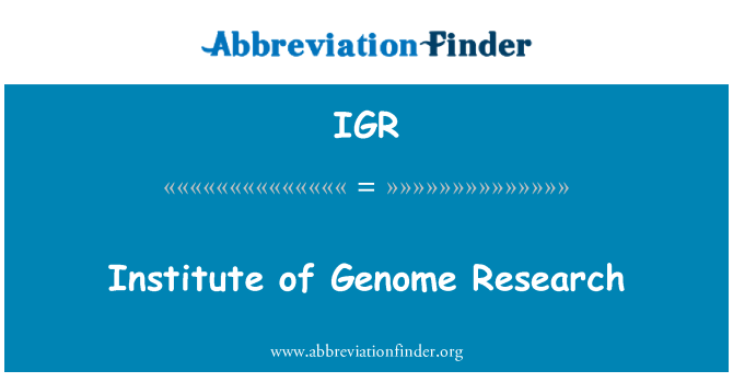 IGR: Instituto de Genome Research