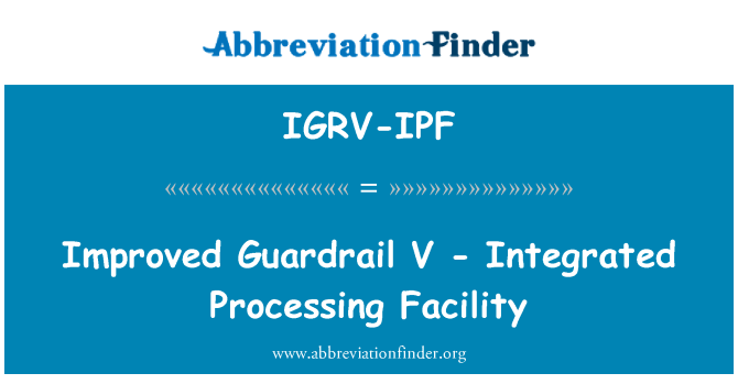 IGRV-IPF: Intégré amelyore ray de pwotèksyon V - Traitement plant