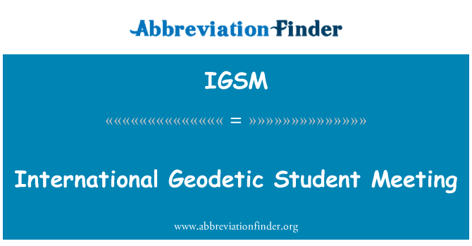 IGSM: Mezinárodní geodetické Student Meeting