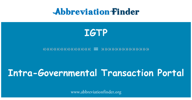 IGTP: Portail de Transaction intragouvernementales