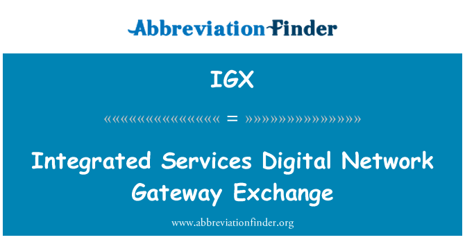 IGX: Integrated Services Digital Network Gateway Exchange