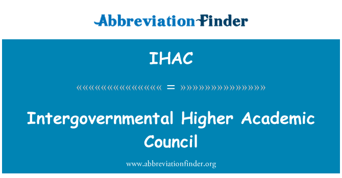 IHAC: Kunsill akkademiku ogħla intergovernattivi