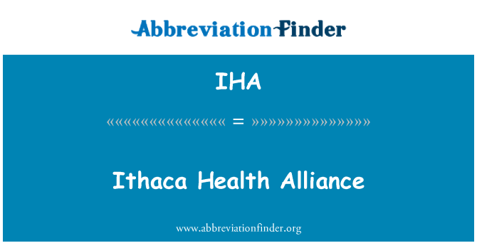 IHA: Aliancia zdravia Ithaca