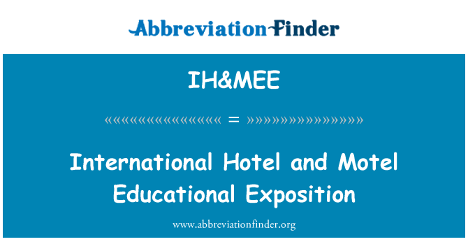 IH&MEE: International Hotel in Motel izobraževalni priročnik