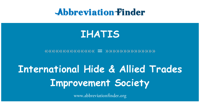 IHATIS: Entènasyonal ki kache & alye echanj amelyorasyon sosyete