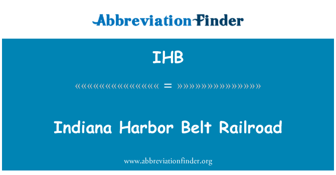IHB: Indiana Harbor Ceinture ray tren
