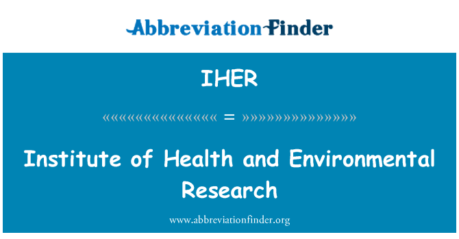 IHER: Institut de salut i investigació del medi ambient