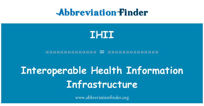 IHII: انٹروپرعبلی صحت کی معلومات بنیادی ڈھانچے