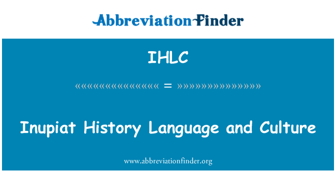 IHLC: Inupiat historie jazyk a kultura